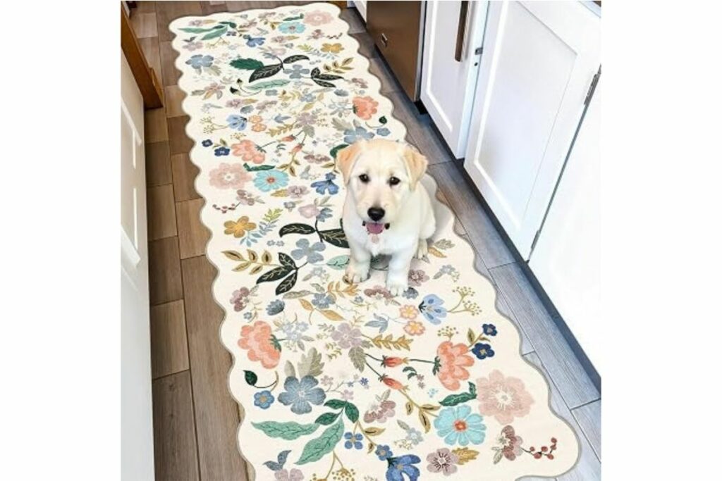 lfombra de pasillo lavable de 2 x 6: alfombras de cocina florales con respaldo antideslizante, alfombra de entrada vintage de pelo bajo para sala de estar y dormitorio, tapete ultra suave resistente / Amazon