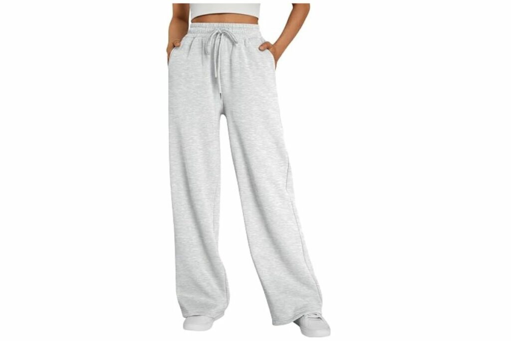 Trendy Queen Womens Wide Leg Fleece Lined Sweatpants / Amzon