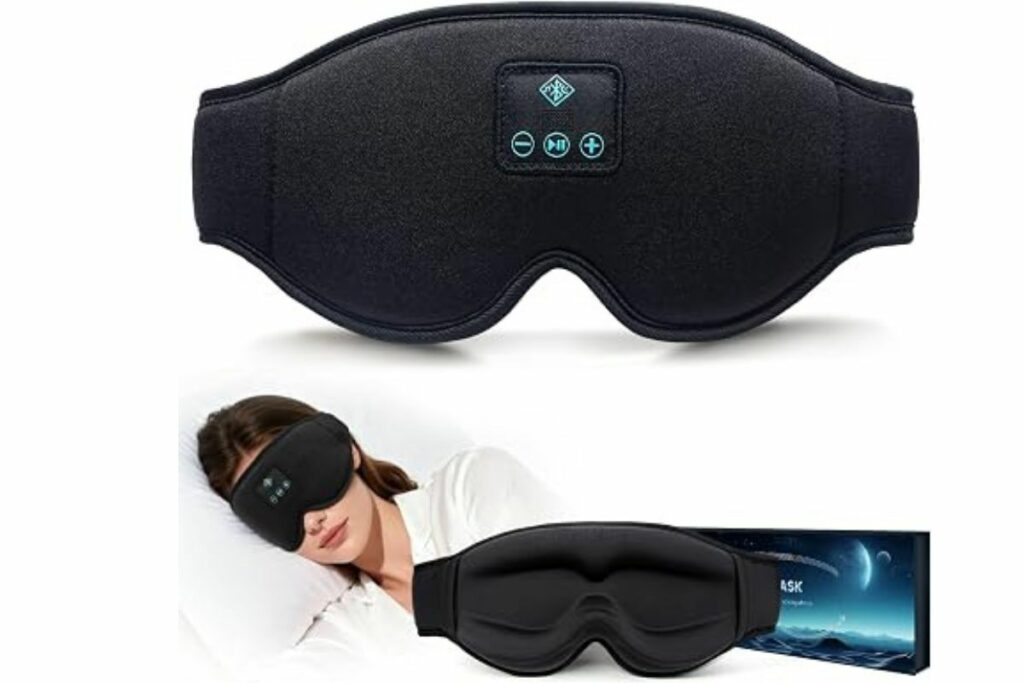 Audífonos Bluetooth para dormir, máscara de ojos inalámbrica contorneada en 3D, auriculares opacos transpirables para dormir con altavoces estéreo desmontables ultrafinos, máscara de dormir / Amazon