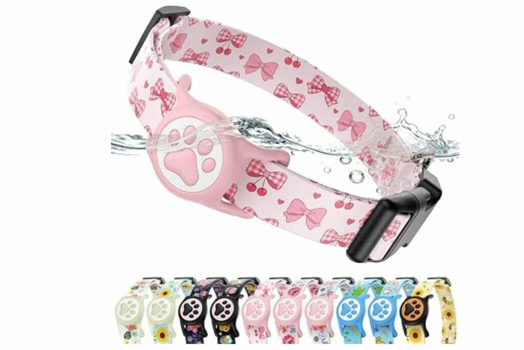 Lindo collar de perro Airtag, con soporte impermeable IP68 AirTag, patrones / Amazon
