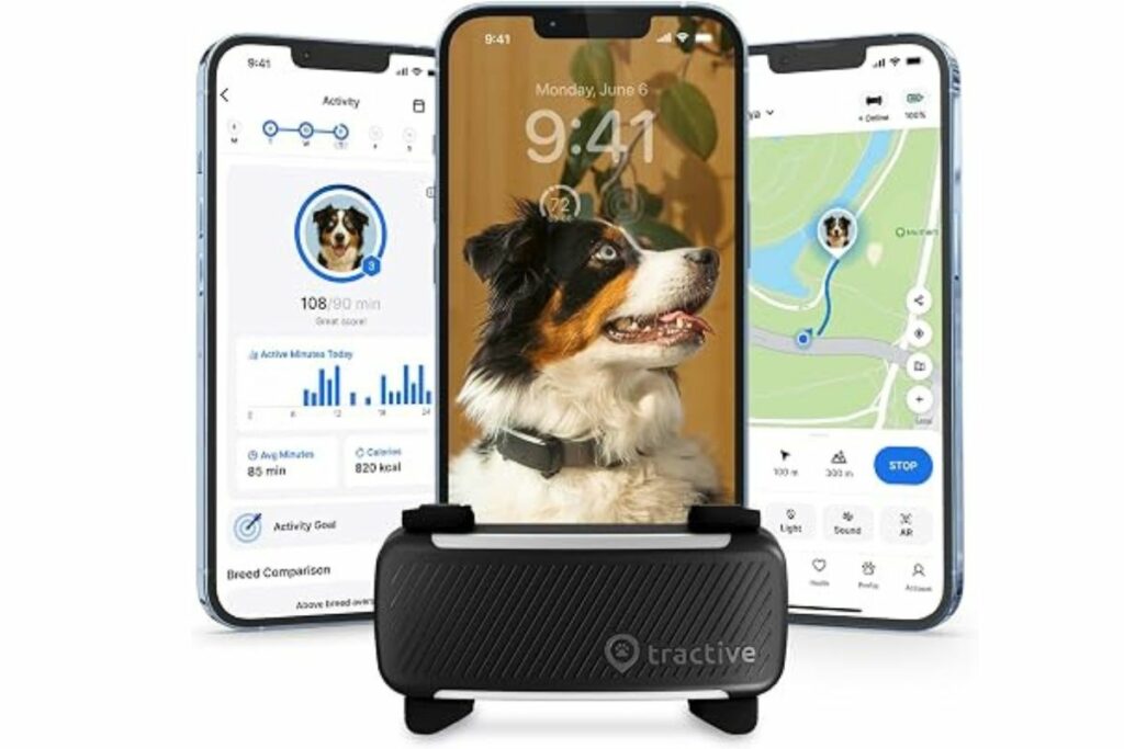 Tractive Smart Dog GPS Tracker | Rastreador de mascotas en vivo con cerca virtual | Monitoreo de signos vitales de frecuencia cardíaca y respiratoria | Monitoreo de ladridos / Amazon