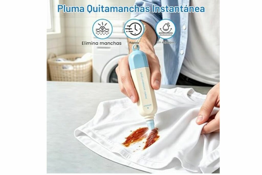 Bolígrafo removedor de manchas instantáneo de doble cabeza, doble punta sin agua, removedor de manchas para aceite, vino y alimentos, limpiador portátil de manchas para limpieza de ropa / Amazon