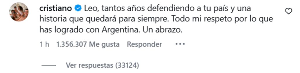 Mensaje de Ronaldo a Lionel Messi