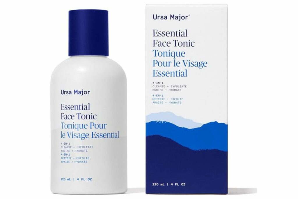 Ursa Major Essential Face Tonic | Tónico natural 4 en 1 para limpiar, exfoliar, calmar e hidratar | Vegano, libre de crueldad, no tóxico | 4 onzas / Amazon
