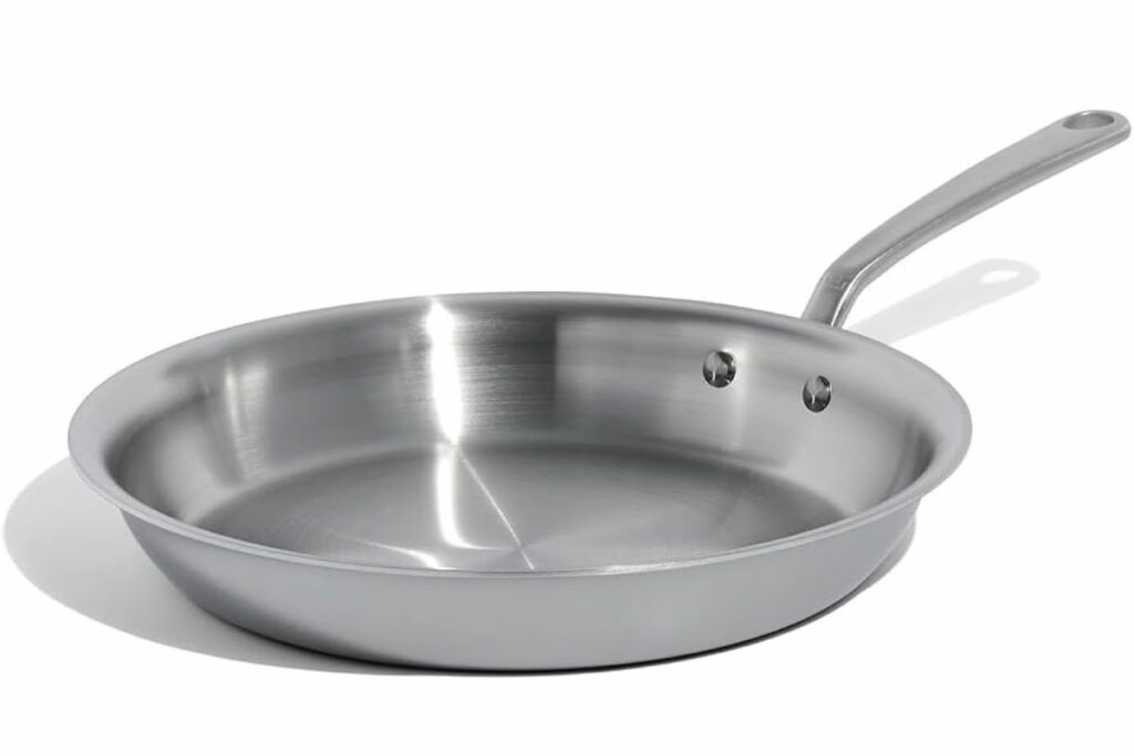 Made In Cookware - Sartén de acero inoxidable de 12 pulgadas, revestimiento de acero inoxidable de 5 capas, utensilios de cocina profesionales, fabricados en Italia, compatible con inducción / Amazon