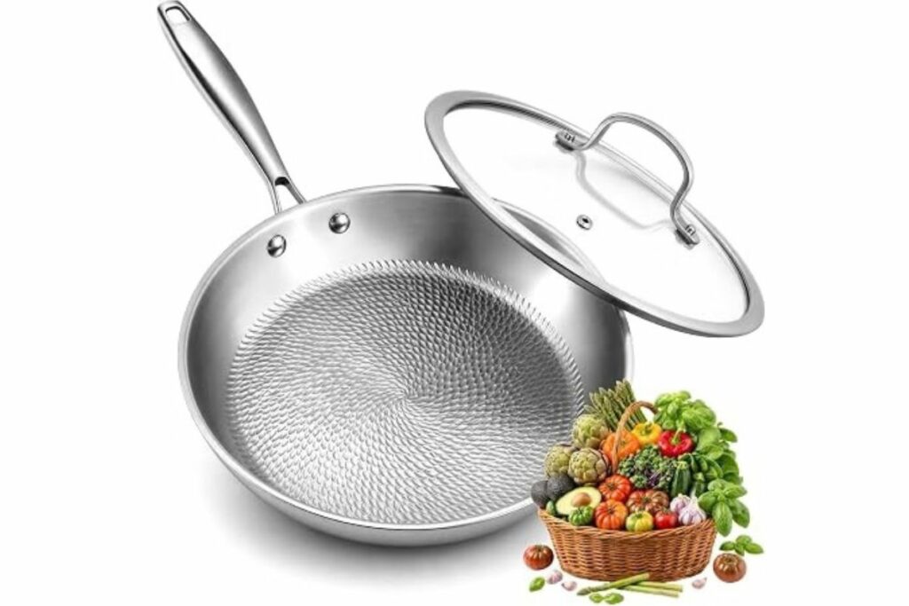 TCQ Sartenes de titanio para cocinar sartén martillada de 12 pulgadas / Amazon