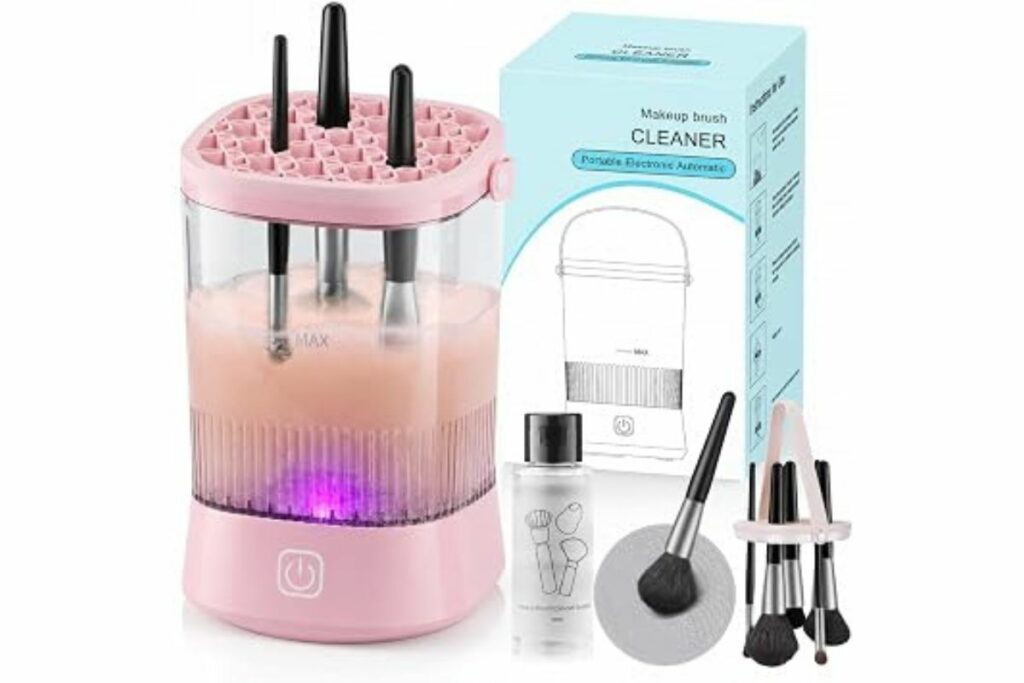 Limpiador eléctrico de brochas de maquillaje – Máquina de limpieza de brochas de maquillaje de 12000 RPM, limpiador automático de brochas / Amazon