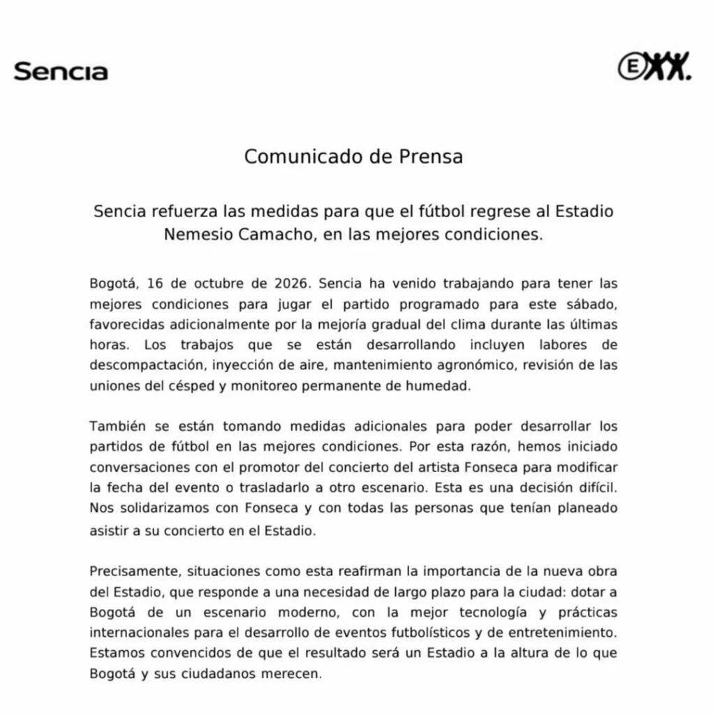 Comunicado Sencia