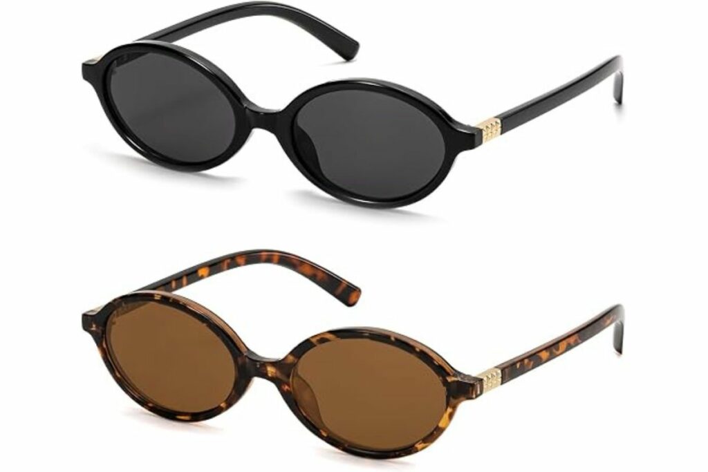 ViewJoy Gafas de sol ovaladas retro para mujer, estilo vintage de los años 90, Y2K, de diseño moderno / Amazon 
