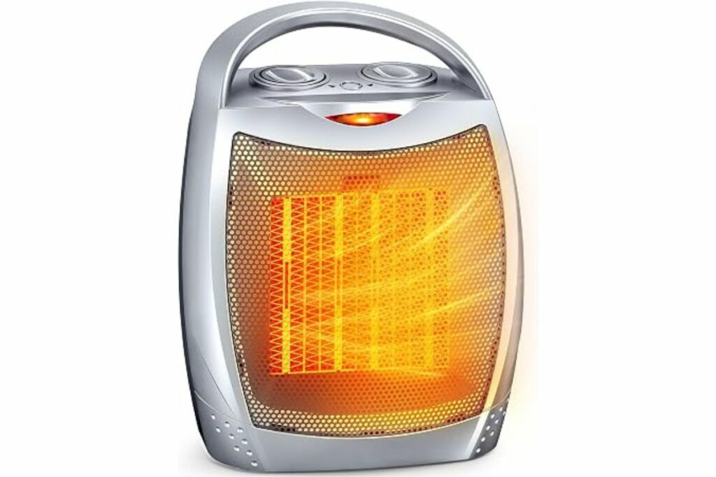 GiveBest - Calentador ambiental portátil eléctrico con termostato, ventilador de cerámica seguro y silencioso de 1500 W/750 W, calienta hasta 200 pies cuadrados para oficina, habitación, escritorio / Amazon