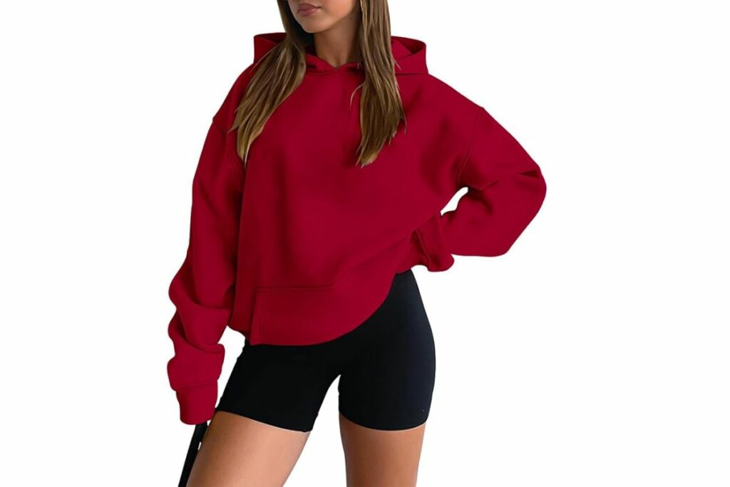 onlypuff Sudaderas con Capucha para Mujeres Suéter Casual Pullover de Manga Larga con Bolsillo Canguro y Hombro Caído / Amazon