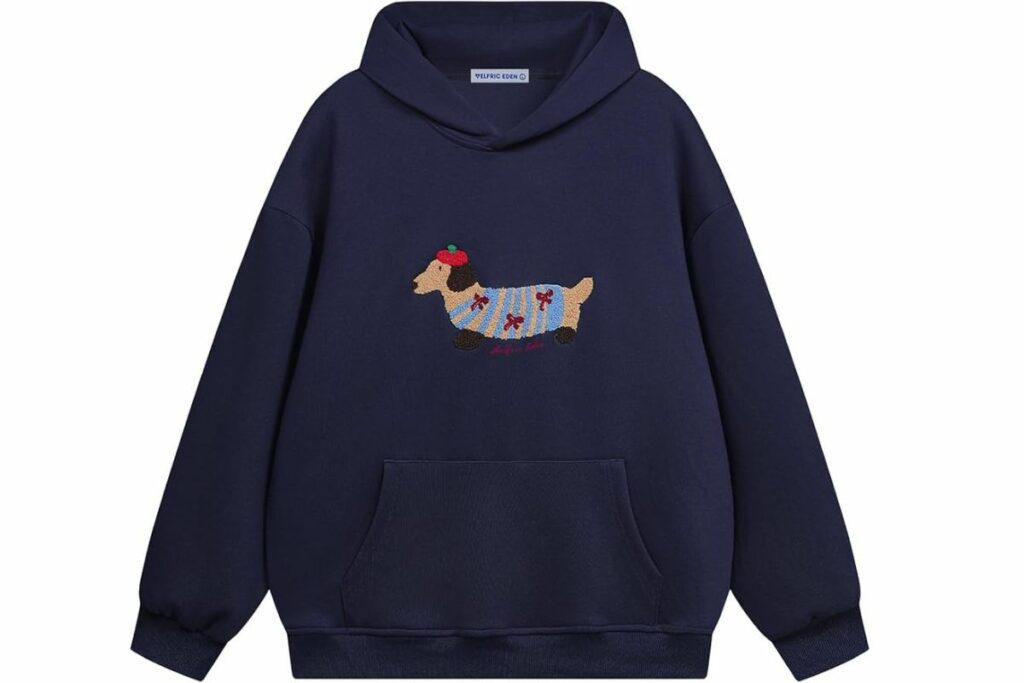 Visita la tienda de Aelfric Eden Aelfric Eden Cartoon Dog Hoodie Couple Hooded Sweatshirt Long Sleeve Pullover Oversized Hoodies 2026 Outfits / Amazon