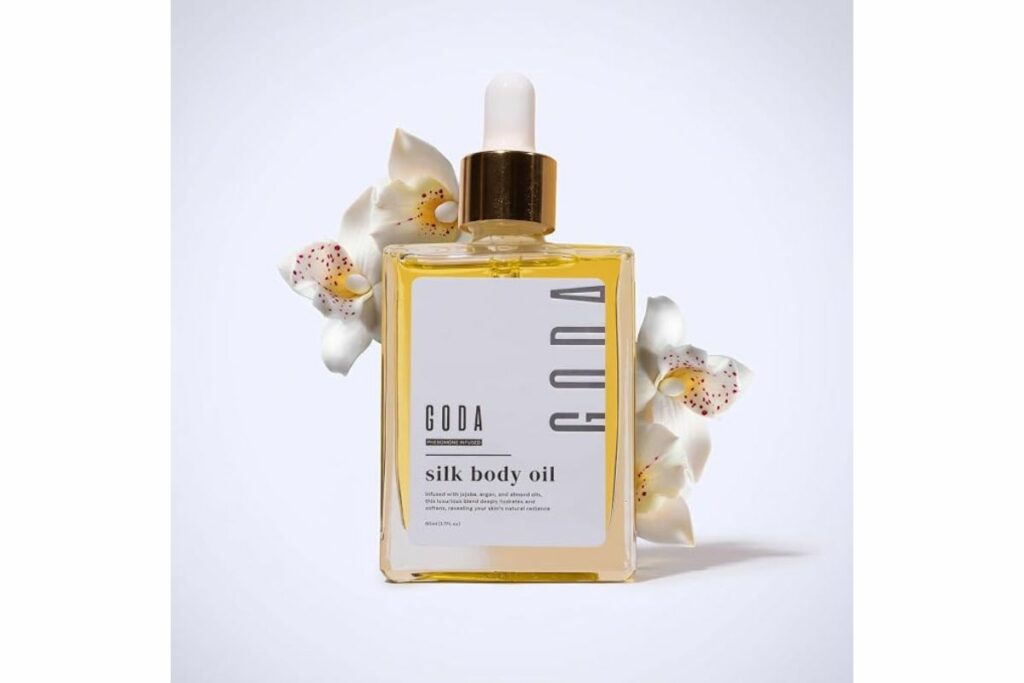 GODA Silk Body Oil Women - Firming Anti Aging Moisturizing Formula, Crepey Skin Hydrating After Shower, Scented Organic Blend Premium Skincare / Amazon