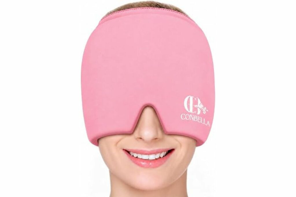 Gorro de alivio de migraña, productos de máscara facial de hielo calmante para el dolor de cabeza, terapia de frío y calor, gorro de alivio del dolor de cabeza de migraña para migraña, senos / Amazon