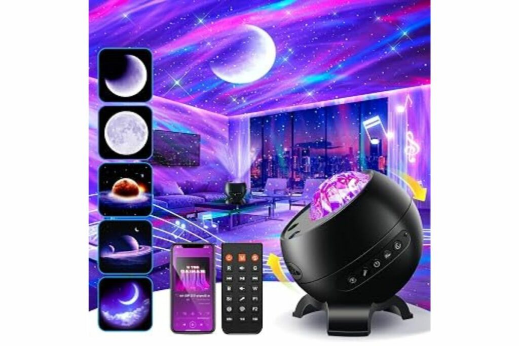Proyector de luz Northern Galaxy, más de 300 modos y 5 películas, proyector de estrellas de 15 ruidos blancos y Bluetooth Moon Galaxy, regalos para niñas adolescentes, regalos de luces de estrella / Amazon
