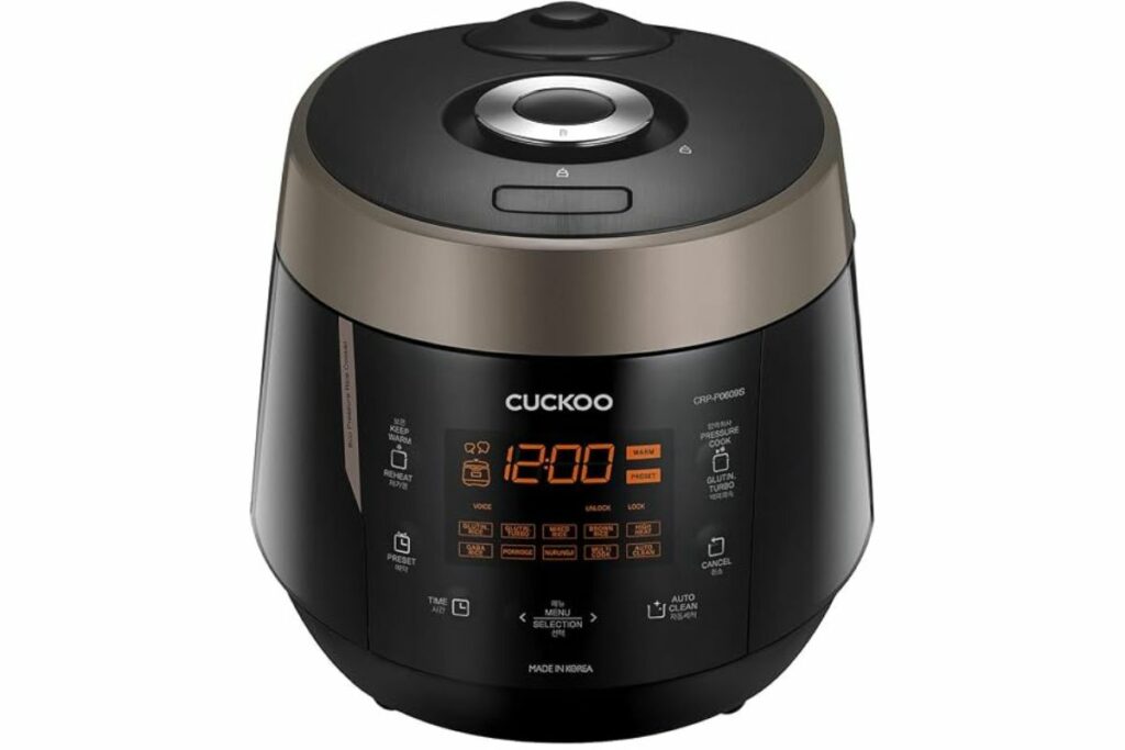 Cuckoo CRP-P0609S - Olla de presión eléctrica para arroz, con calentamiento por inducción (negra) / Amazon