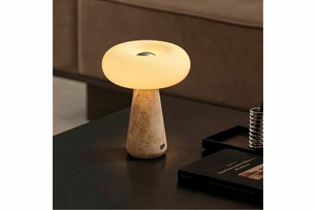 Lámpara de hongo, lámpara de mesa recargable inalámbrica, pequeña lámpara / Amazon