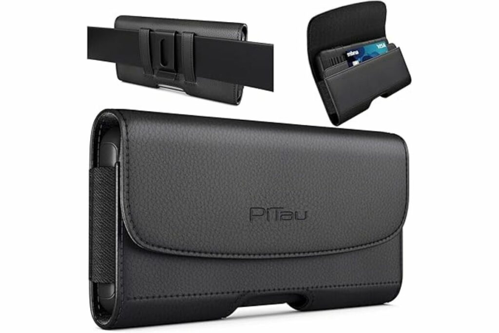Funda PiTau para iPhone Pro Max y Plus 16, 15, 14, 13, 12, 11, 8, 7, 6, 6s, Xs Max, Estuche para teléfono celular con clip para cinturón y soporte para tarjeta de identificación para Samsung Galaxy / Amazon