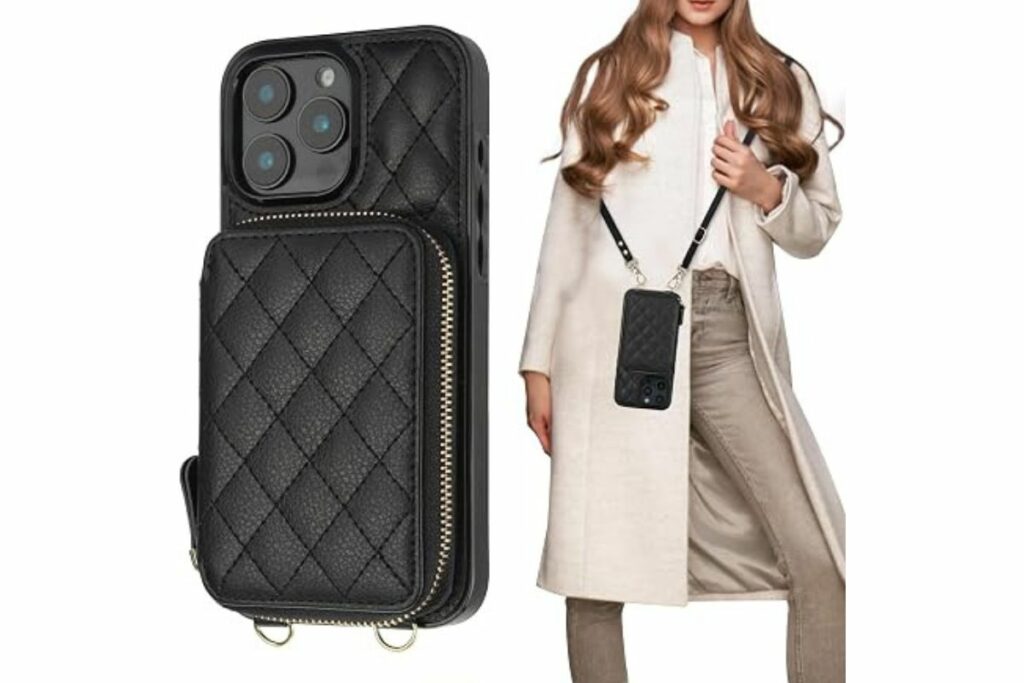 Bocasal Funda tipo cartera cruzada para iPhone 16 Pro Max, color negro / Amazon