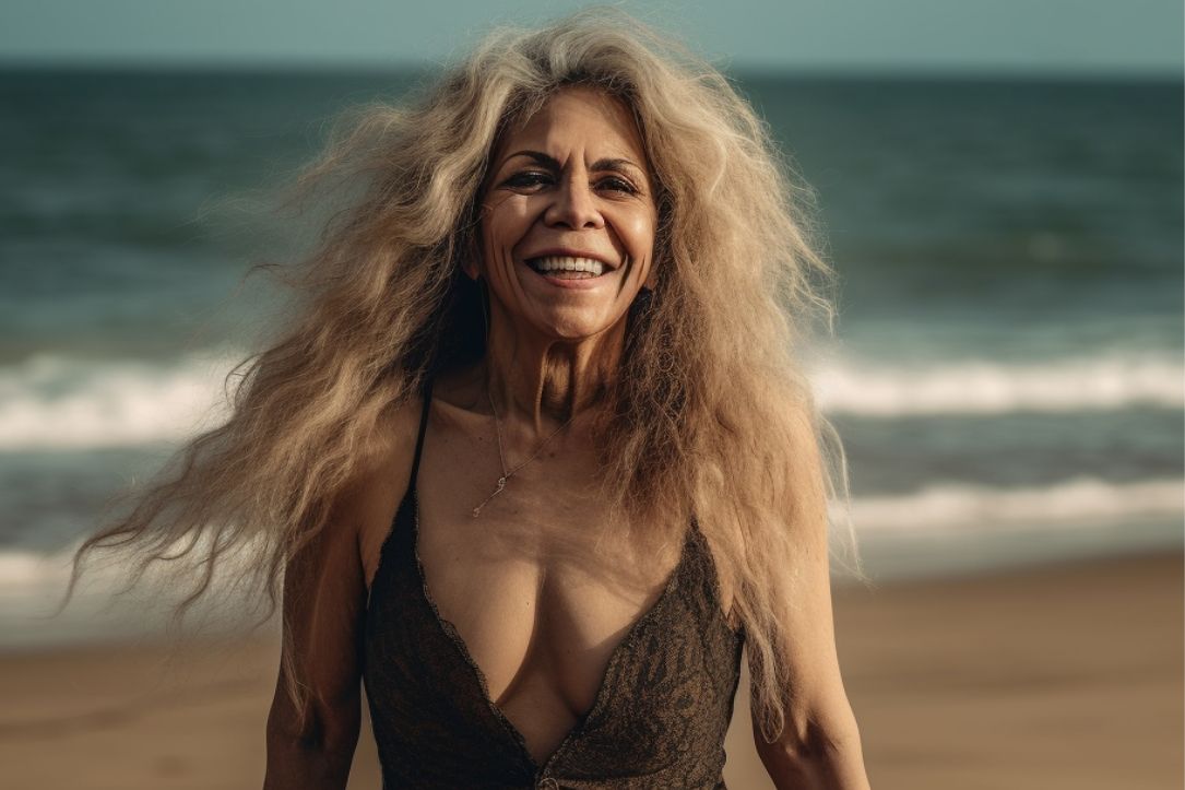 Shakira disfrutando de la playa a los 70 años