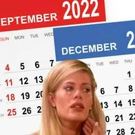 Calendario septiembre y diciembre con Patricia Fernández, de 'Betty, la fea', protagonista de memes de 'desde septiembre se siente que vienen diciembre' (fotomontaje Pulzo).
