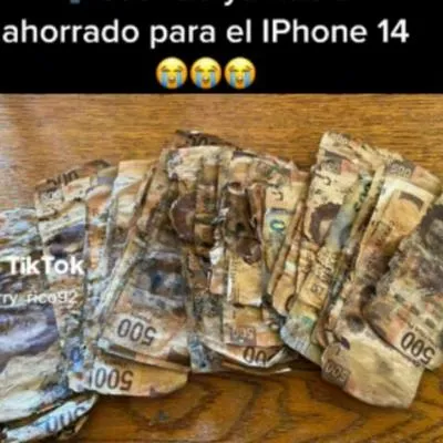 Joven mexicano ahorró para comprar iPhone 14 y plata se le pudrió