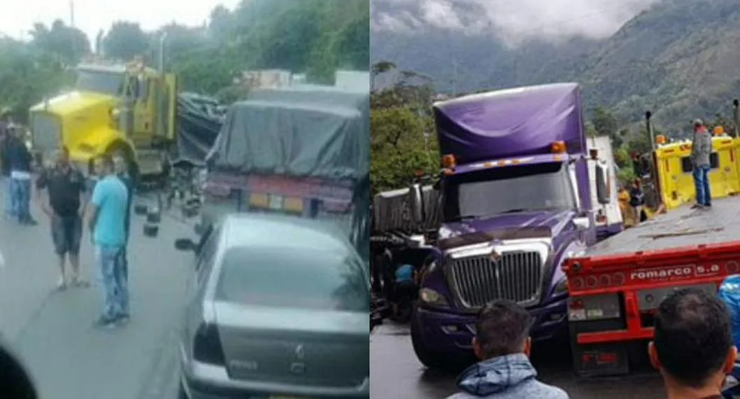 Accidente en vía Ibagué-Cajamarca: tractomulas provocan cierre hacia la Línea