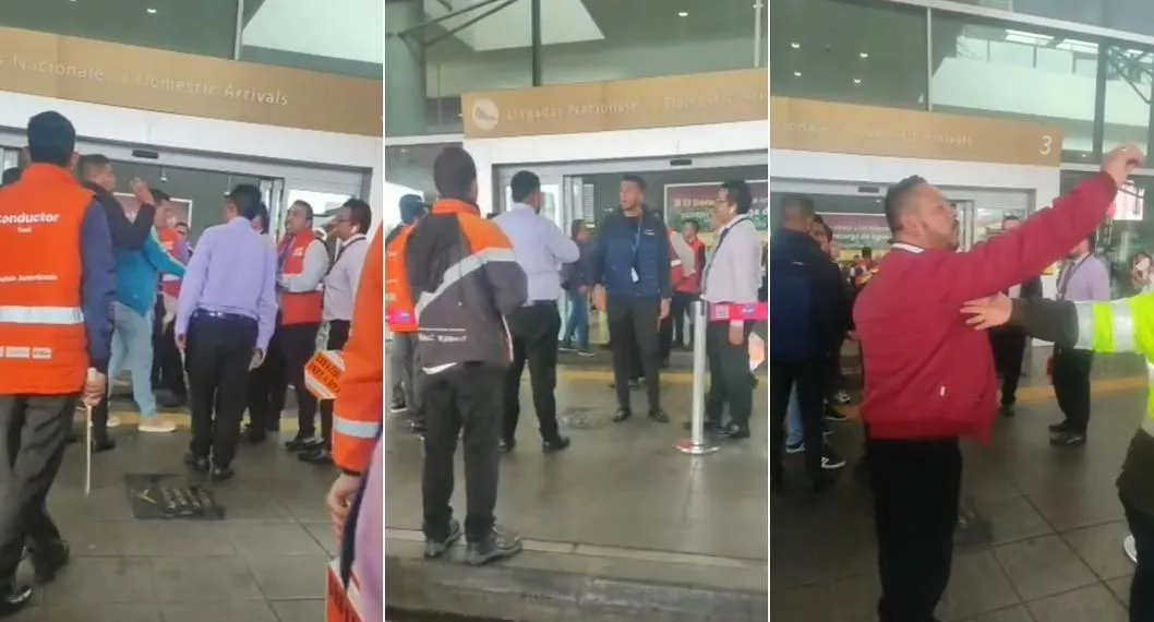 Taxistas y llamados 'gansos' se agarraron en aeropuerto El Dorado de Bogotá.