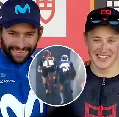 Fernando Gaviria, que fue segundo en la Milán-Turín; lo cerraron en el embalaje final