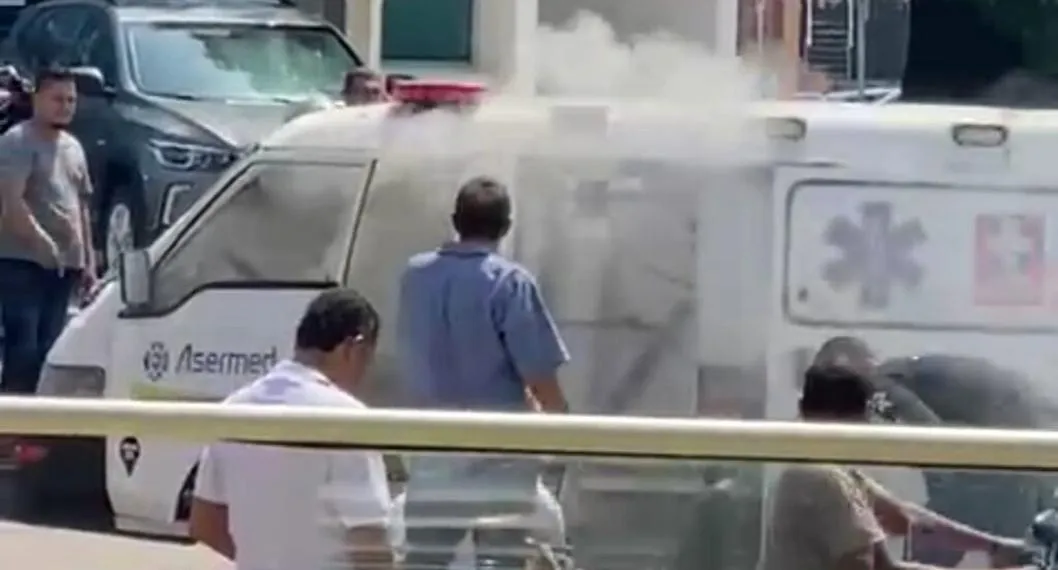 Ambulancia se incendió en Valledupar cuando iba a atender emergencia