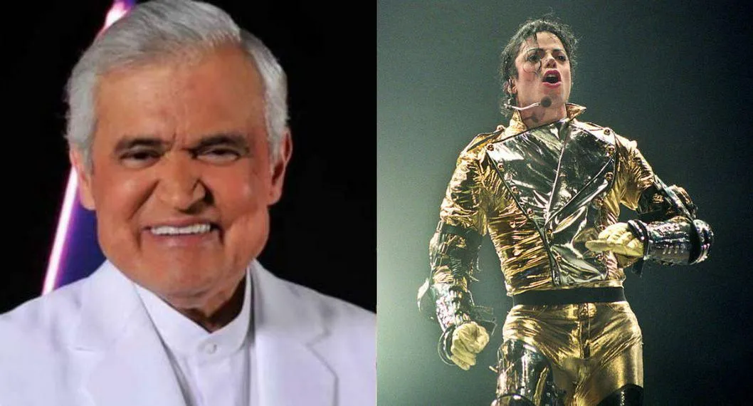 Jorge barón, presentador colombiano, y Michael Jackson, el rey del pop