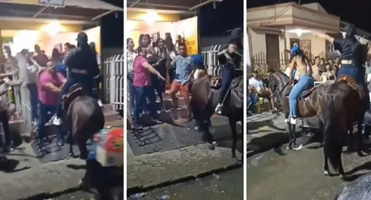'Las Elizondo' peleando en una tienda en Colombia.