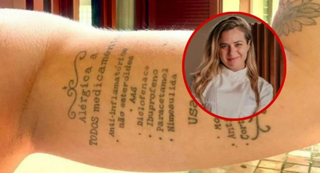 Mujer se tatuó los medicamentos a los que es alérgica e historia es viral.