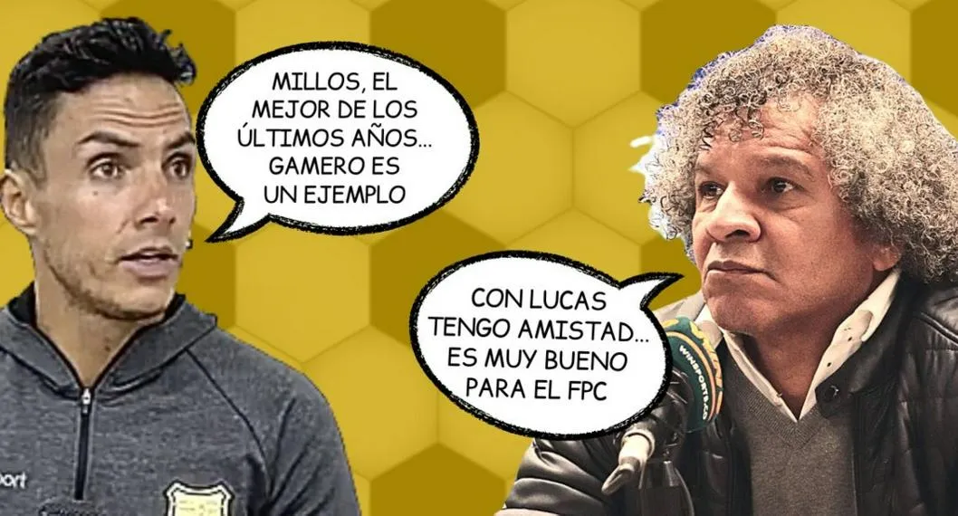 Foto de Alberto Gamero y Lucas González, para ilustrar artículo sobre elogios del técnico de Águilas Doradas al de Millonarios.