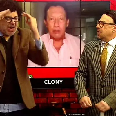 Martín de Francisco y Santiago Moure: burla a Óscar Rentería de  en 'La tele letal'.