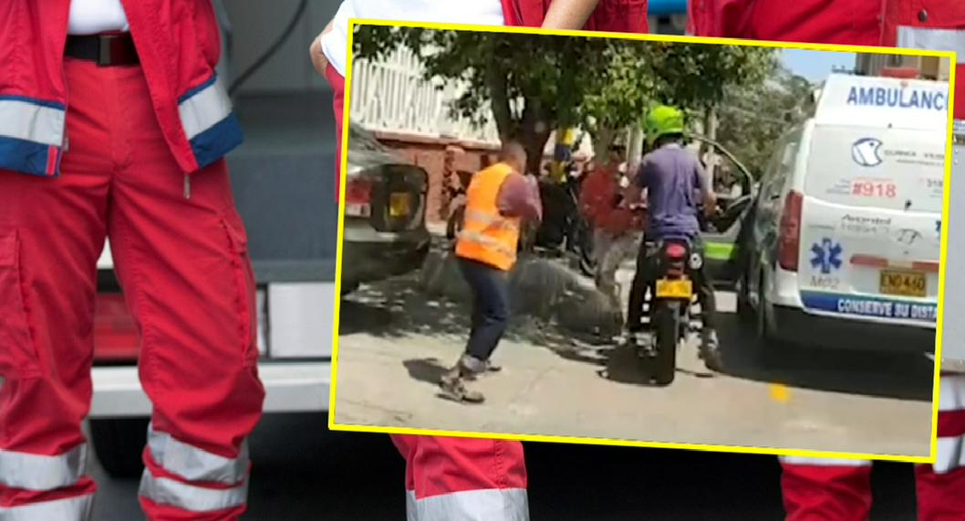 Paramédico y ciclista se dieron puños en Barranquilla.