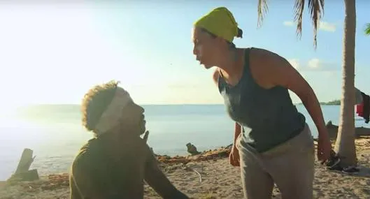 Foto de discusión entre Wilder Medina y Catherine Mira, en nota de pelea en 'Isla de los famosos' llevó a ataque al exfutbolista fuera del programa