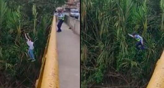 Las imagenes de un uniformado emprendiendo una persecución que termina con el sujeto atrapado al lado de un rio se volvieron virales el último fin de semana.