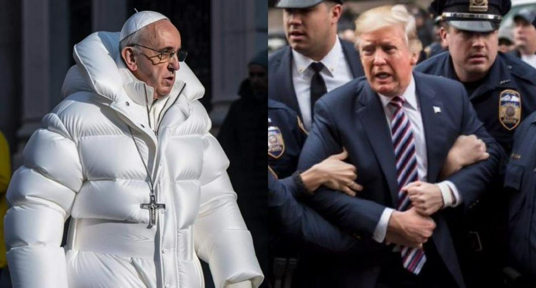 Papa Francisco y Donald Trump recreados por inteligencia artificial a propósito de cómo detectar estas imágenes.