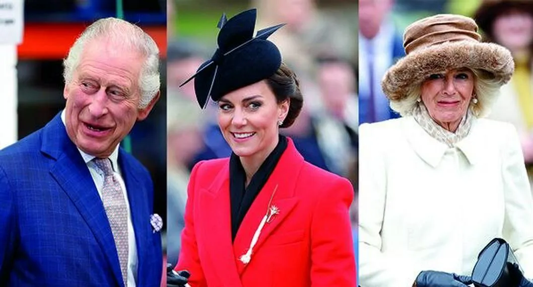 Camila Shand, Kate Middleton y Carlos III. En referencia a la pelea de la familia real.
