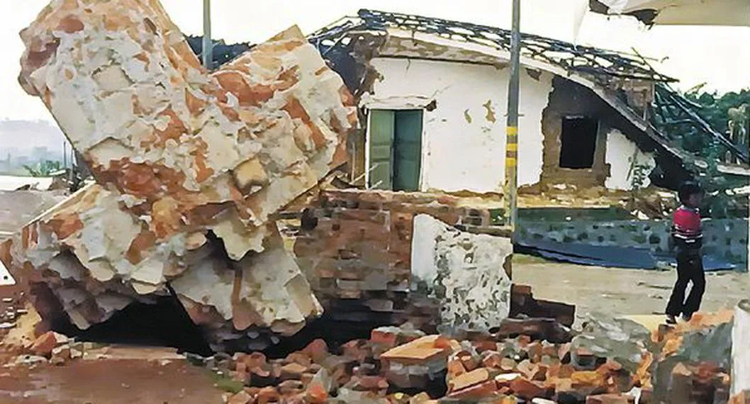 Foto de los destrozos en Popayán causados el 31 de marzo de 1983. En 2023 se conmemoran 40 años