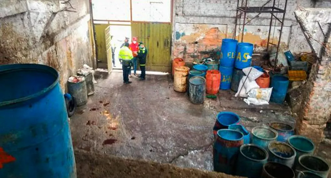 Matadero clandestino en donde sacrificaron a un caballo en Bogotá
