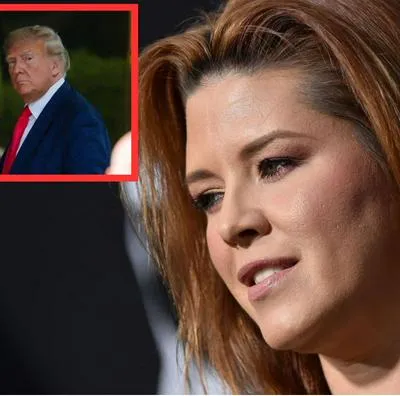 Foto de Alicia Machado a propósito de historia celebrando imputación de Donald Trump en Nueva York
