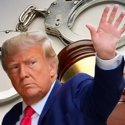 Donald Trump hoy ante la corte de Manhattan en New York