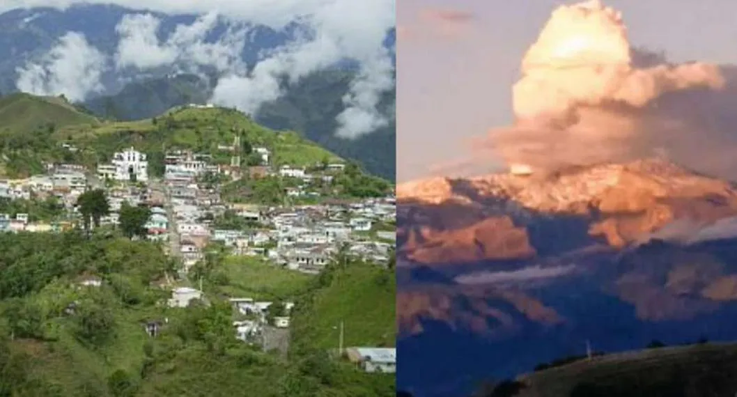 Casabianca, Tolima y volcán Nevado del Ruiz. Veredas del pueblo fueron obligadas a trasladarse por una eventual erupción.