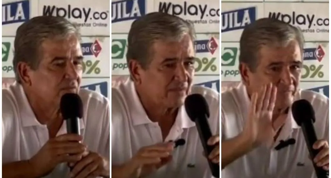 Jorge Luis Pinto, entrenador del Deportivo Cali, en rueda de prensa