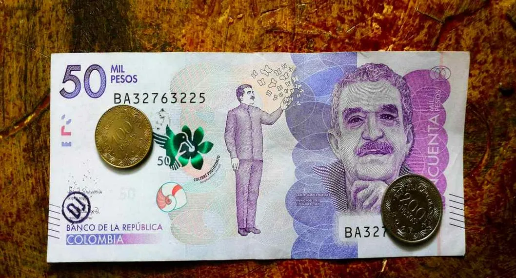 Billete de 50.000 pesos, que en marzo el peso colombiano fue la moneda más revaluada de América Latina