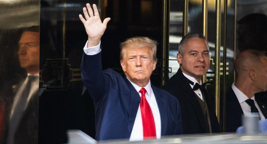 Donald Trump, tras salir de su imputación este martes 4 de abril en Nueva York.