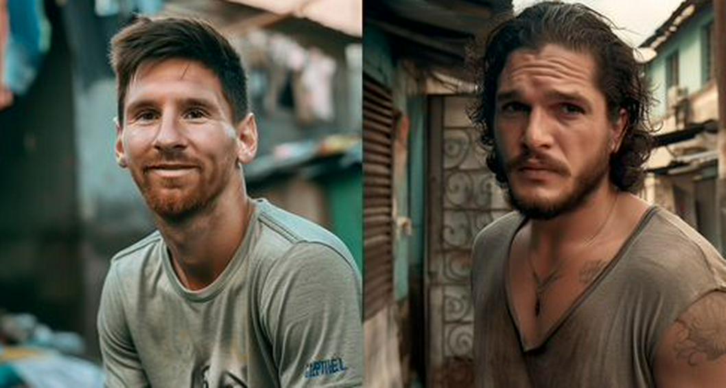 Así se verían Messi, Keanu Reeves y otros famosos sin lujos, según la IA