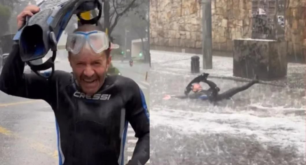 Con este video, Pirry mostró que salió a nadar en plena lluvia en Bogotá y e hizo una reflexión sobre el cambio climático durante Semana Santa.